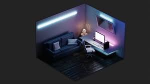 How to set a gif wallpaper on windows 10. Artstation 3d Isometric Game Room Design Emmanuel Nguyen