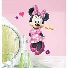 grand stickers minnie mouse disney coloris rose et noircollection 100 licence officielle disney minnie mouse de stickers muraux minnie mouse decor de rose