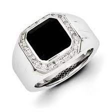 Men S Black Onyx 1 15 Carat Diamond Ring In Sterling Silver Jewelry Gemologica Com Offers A Unique Selection Men Diamond Ring Rings For Men Mens Gemstone Rings