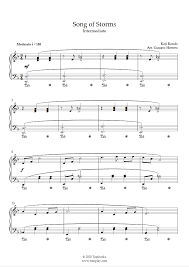 Print and download song of storms sheet music by gina luciani arranged for ocarina. Piano Sheet Music The Legend Of Zelda Song Of Storms Intermediate Level With Orchestra Kondo Koji