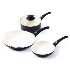 Ceramic Nonstick Cookware Set 4 Piece Black Frying Pan And Pots Cooking Kitchen Greenlife Cookware Set Nonstick Cookware Ceramic Nonstick Cookware