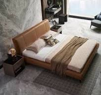 Lit king size en cuir PU moderne et doux, rembourré ...