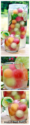Melon Ball Punch Recipe Virgin White Sangria Recipe Food Healthy Drinks Punch Recipes