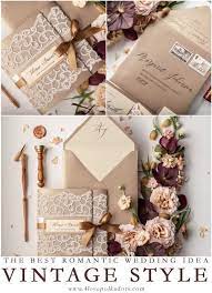 Vintage Glamour Lace Wedding Invitations Shiny Elegant Details 4lovepolkadots Handmade Wedding Invitations Wedding Invitations Cheap Wedding Invitations