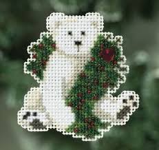 Polar bear and cubs bears counted cross stitch pattern by crosstitch.com to download and print online. Mill Hill Holiday Polar Bear Beaded Cross Stitch Kit 123stitch