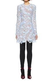 289 00 Self Portrait 3d Floral Guipure Lace Mini Dress In Blue Lace Mini Dress Floral Mini Dress Lace Dress