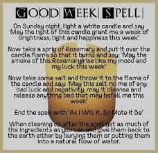 Good Week Spell Printable Spell Pages Witches Of The Craft Luck Spells Book Of Shadows Candle Spells
