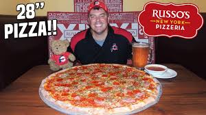 Russo's new york pizzeria offers authentic homemade italian & ny style brick oven hand tossed pizza with fresh, real ingredients. Russo S New York 28 Inch Party Pizza Challenge Pearland Foodchallenges Com Foodchallenges Com