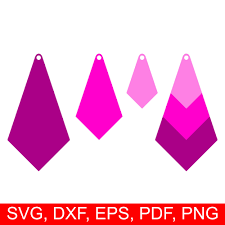 Download Stacked Earrings Svg Cut Files Diy Earring Templates Diamond Tear Drop Flame And Leaf Earrings Svg With Holes