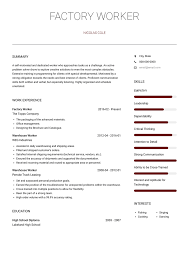 Resume format pick the right resume format for your situation. Factory Worker Resume Samples And Templates Visualcv
