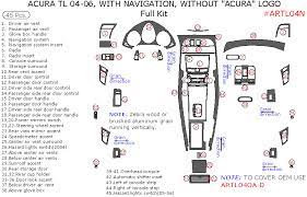 2004 2006 Acura Tl Full Dash Interior Trim Kit Auto Accessories