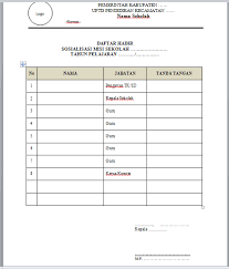 (blogedukasi) daftar hadir pertemuan rapat contoh format guru ilmu sosial formulir dokumen induk k3 ahli umum. Terkini Format Daftar Hadir Rapat Excel
