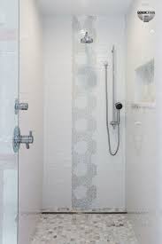 Lake Aberdeen Quickdrain Showerline In White Curbless Shower With Silver Accents Linear Drain White Shower Drains