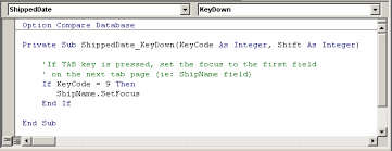 To get a similar effect, i add a rectangle control the size of the tab page, set its back color as desired and use send to back to put it behind all the other controls on the page. Ms Access 2003 Establish Tab Order Between Objects In Tab Control Pages