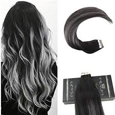 Black And Brown San Jose Ca Ugea Hot 20pcs Balayage Tape In Human Hair Extensions Black And Brown To Silver Ugea Balayage Black Hair Extensions Tape In Hair Extensions Ombre Hair Color