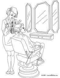 Girl for a beauty salon with scissors and gold coloring. Go Green And Color This Hairdresser Coloring Page Amazing Way For Kids To Discover Job More Original Conten Coloring Book Pages Coloring Books Coloring Pages