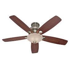 Get 5% in rewards with club o! Hunter Fan 60 Inch Casual Brushed Nickel Ceiling Fan With Glass Light Kit