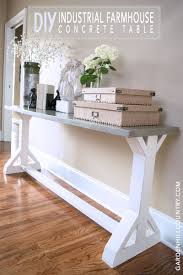 Diy Industrial Farmhouse Concrete Console Table Garden Hill Country Farmhouse Console Table Wood Table Diy Woodworking Ideas Table