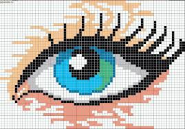 Beautiful Woman S Eye Pattern Chart For Cross Stitch Knitting Knotting Beading Weaving Pixel A Bordado Ponto Cruz Desenho Quadriculado Kits De Ponto Cruz