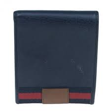 Men's wallets & small accessories. Gucci Blue Leather Bi Fold Mens Wallet Gucci Tlc