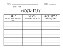 This website provides basic instruction in nouns, pronouns, verbs, adjectives, adverbs, prepositions. Word Hunt Freebie Noun Verb Adjective By Tpt