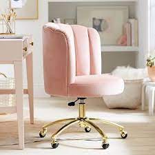Luxe Velvet Dusty Rose Swivel Desk Chair Swivel Chair Desk Furniture Desk Chair