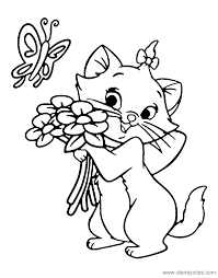 Disney aristocats illustration, marie cat drawing kitten painting, color kitten, white, mammal, face png. Cat With Bow Coloring Page Novocom Top