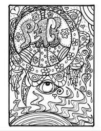 Coloring page for adult relaxation featuring enchanting magical land, fairies, lovely flowers, and trees for stress relieve and alternative meditation. Hippie Coloring Pages