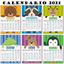 Calendario 2021 Bonito De Animales En Pdf Calendario Mensual Organizador Anual Escolar Pdf D Calendario Infantil Calendario Para Ninos Calendario Preescolar
