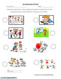 Play games & win awards. Fun And Games Worksheet