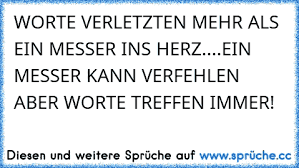 Ein Messer Kann Das Herz Verfehlen Wotrte Verfehlen Nie Www