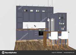 illustration modern creative kitchen