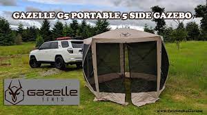 Portable camping outdoor gazebo canopy shelter screen. Our New Gazelle G5 Portable 5 Sided Gazebo Youtube