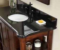 Vanity colors and finishes vanities come in all types of colors and materials, including glass, metal and wood. Xylem Wyncote 48 Antique Bathroom Vanity Black Granite Top Deluxe Granite Ltd Your Source For Granite Counter Tops In The Lethbridge Area Kitchens Bathrooms And More