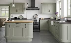Kensington Kitchen Painted Sage Green Island With Curved Corners Introduces An Ergonomic Flow To With Images Sage Green Kitchen Green Kitchen Paint Green Kitchen Cabinets