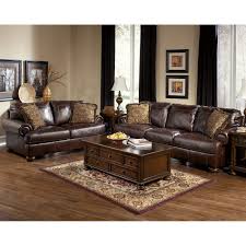 Signature Design By Ashley Axiom Sofa Set At Atg Stores Living Room Leather Walnut Living Room Living Room Sets Furniture