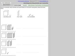 Tenths Hundredths Chart Lesson Plans Worksheets