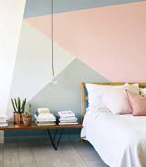 Maybe you would like to learn more about one of these? Looking To Create Your Own Geometric Paint Effect This Finished Look Requires Little More Than A Ro Beautiful Bedroom Colors Room Colors Bedroom Wall Paint