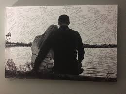 We Made Our Wedding Guest Book Into A Large Black And White Canvas Of An Engagement Photo Canvas Guest Book Wedding Guest Book Canvas Photo Guest Book Wedding