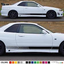 2x decal sticker vinyl side racing stripes compatible with nissan skyline gt r r33 r34 nissan gtr skyline nissan skyline gt skyline gtr r34