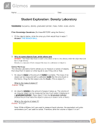 Mineral identification gizmo (student worksheet) : Gizmo Student Exploration Student Exploration Density Laboratory In 2021 Graduated Cylinder Floating In Water Gizmo