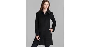 Fleurette Black Coat Shaped Wool With Pickstitching