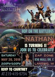 Fortnite Birthday Invitation Fortnite Birthday Party Invite Anniversaire Bash