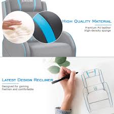 Homall Gaming Recliner Chair Single Living Room Sofa Recliner Pu Leather Recliner Seat Home Theater Seating Blue Walmart Com In 2020 Leather Recliner Home Theater Seating Reclining Sofa