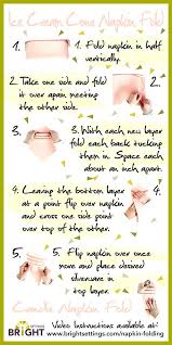 Napkin Folding Instructions For The Ice Cream Cone Napkin Fold Napkin Folding Napkins Table Cloth