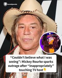 Couldn't believe what I was seeing”: Mickey Rourke sparks outrage after  “inappropriately” touching TV host (link in the comments)