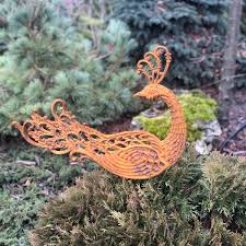 Rusty Metal Garden Stakes, Rusty Bird Garden Finial, Metal Garden Decor,  Metal Bird Art, Outdoor Metal Decor, Rusty Bird Metal Garden Decor