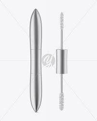 Download Opened Metallic Mascara Mockup In Tube Mockups On Yellow Images Object Mockups PSD Mockup Templates
