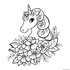 Coloriage twilight sparkle my little pony licorne. Coloriage Belle Licorne Avec Fleurs Dessin Licorne A Imprimer