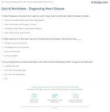 Quiz Worksheet Diagnosing Heart Disease Study Com